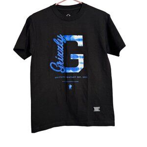 Grizzly Griptape Company Mens Black Blue Tee Shirt Size Small